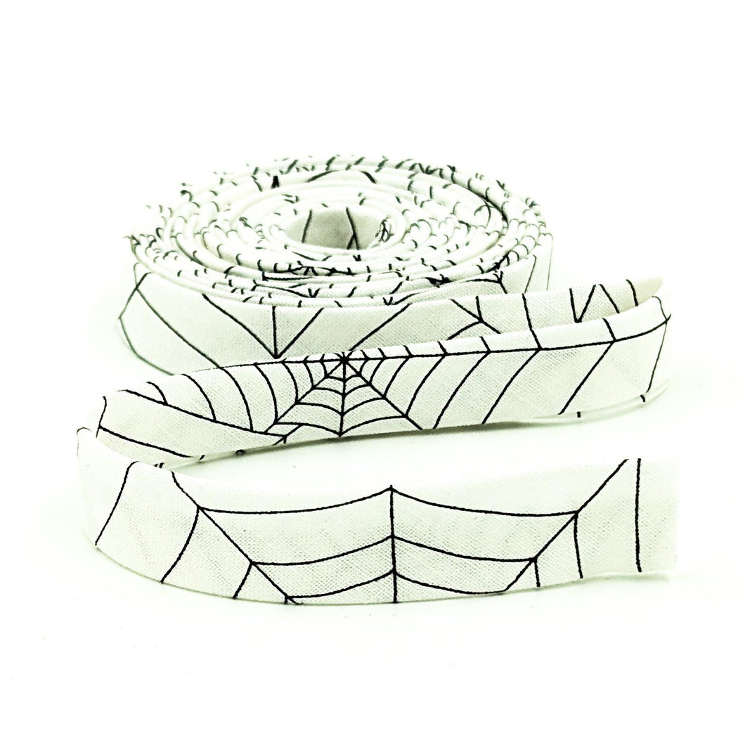 Double Fold Bias Tape 1/2'' Costume Maker's Act II Webs White Halloween Bias Binding