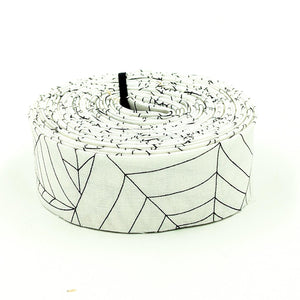 Quilt Binding Costume Maker's Act II Spiderwebs White Black 1 1/4" Single Fold Binding Halloween