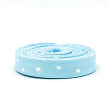 Load image into Gallery viewer, Double Fold Bias Tape 1/2&#39;&#39; True Colors Space Sprinkles Waterfall Blue Ivory Tula Pink Bias Binding
