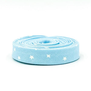 Double Fold Bias Tape 1/2'' True Colors Space Sprinkles Waterfall Blue Ivory Tula Pink Bias Binding