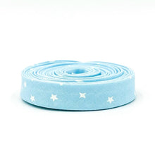 Load image into Gallery viewer, Double Fold Bias Tape 1/2'' True Colors Space Sprinkles Waterfall Blue Ivory Tula Pink Bias Binding
