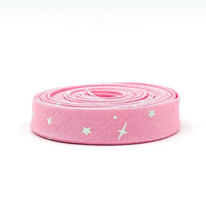 Double Fold Bias Tape 1/2'' True Colors Space Sprinkles Piglet Pink Mint Green Tula Pink Bias Binding