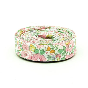 Double Fold Bias Tape 1/2'' Wide Liberty of London Tana Lawn Betsy Ann Pastel Pink Yards Bias Binding