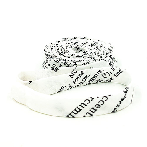 Double Fold Bias Tape Old School Dictionary Text Black and White 1/2'' Bias Binding