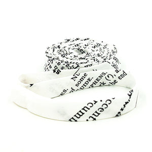 Double Fold Bias Tape Old School Dictionary Text Black and White 1/2'' Bias Binding