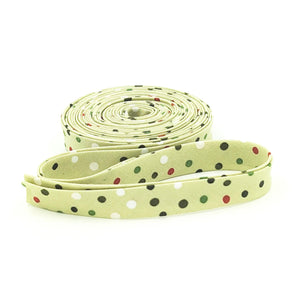 Double Fold 1/2'' Bias Tape Glisten Polka Dots Olive Green Sandy Gervais