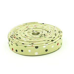 Double Fold 1/2'' Bias Tape Glisten Polka Dots Olive Green Sandy Gervais