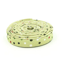 Load image into Gallery viewer, Double Fold 1/2'' Bias Tape Glisten Polka Dots Olive Green Sandy Gervais
