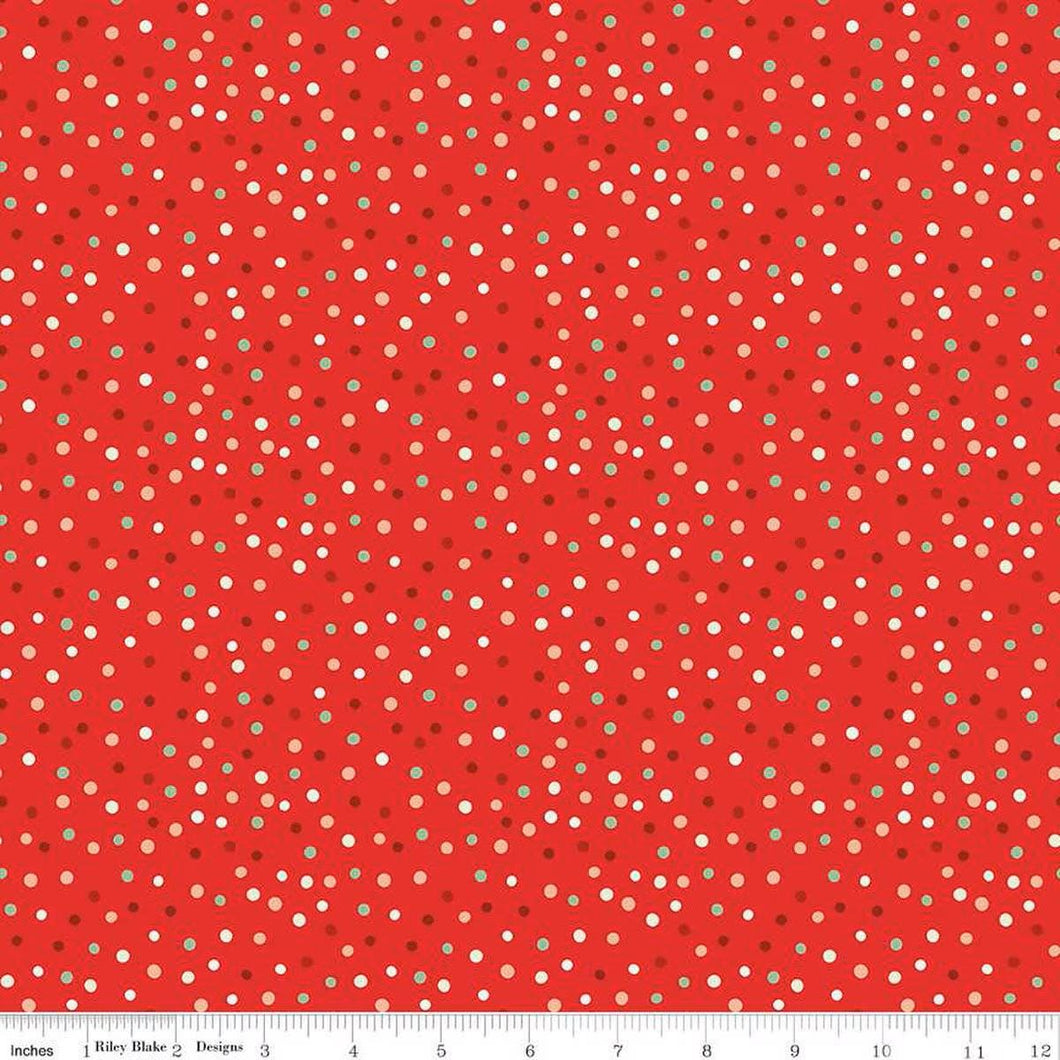 Glisten Dot Red by Sandy Gervais for Riley Blake Designs Half Yard Fabric
