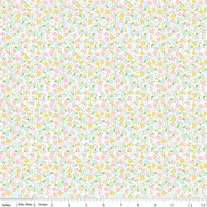 Summer Skies and Fireflies Garden Floral Pink Half Yard Fabric By The Yard Riley Blake Designs Gracey Larson