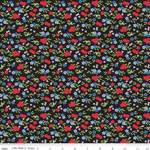 Cloudburst Floral Black Riley Blake Designs Half Yard Jill Findley