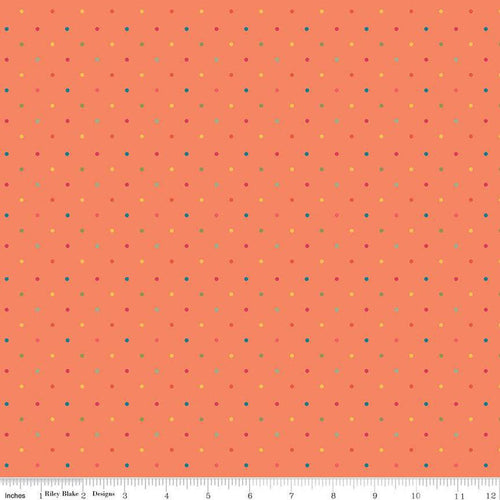 First Blooms Gingham Check Orange Riley Blake Designs Half Yard Heather Peterson