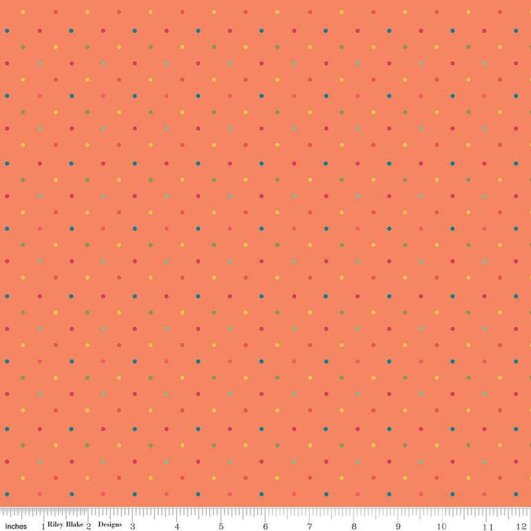 First Blooms Gingham Check Orange Riley Blake Designs Half Yard Heather Peterson