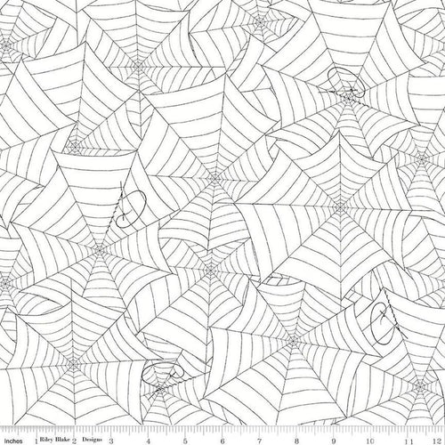 Costume Makers's Act II Webs White Half Yard Riley Blake Designs J. Wecker Frisch