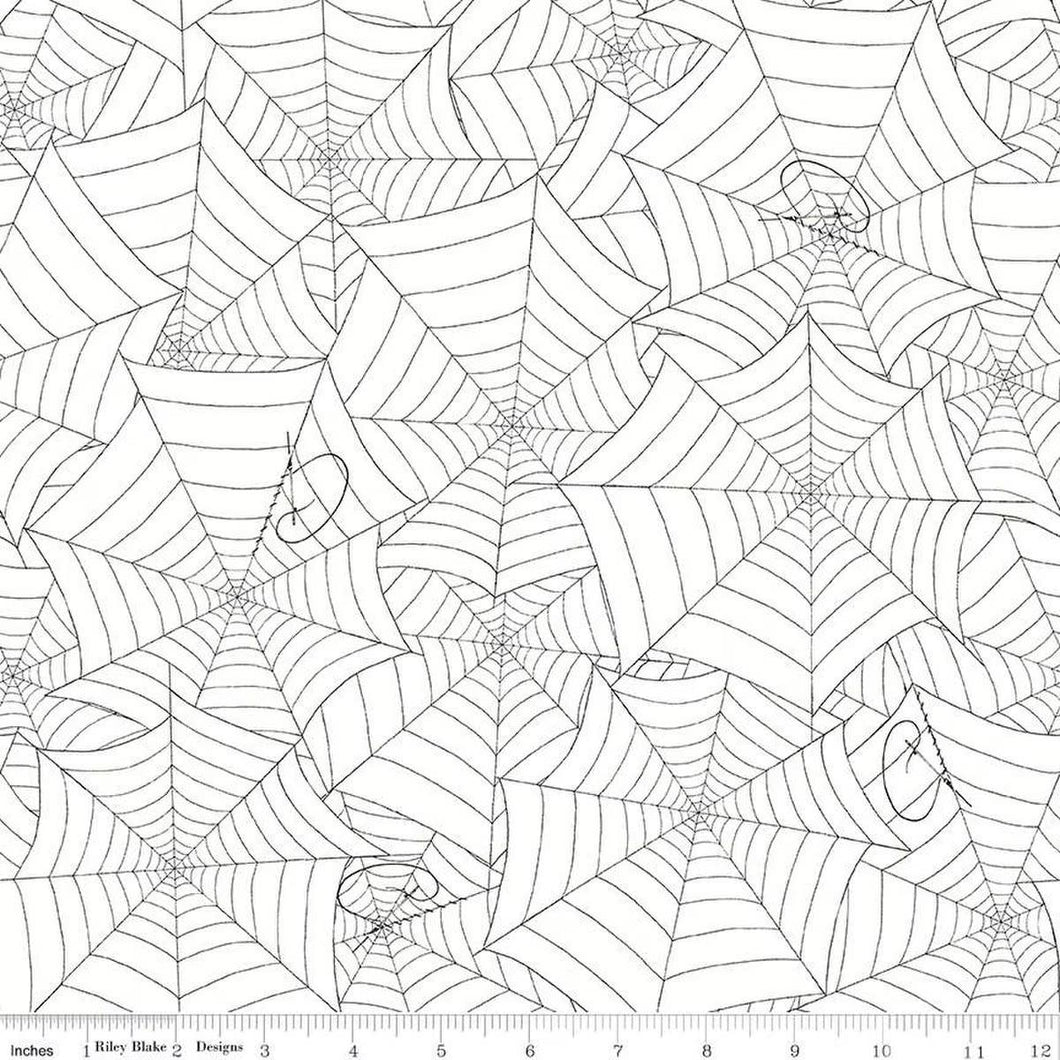 Costume Makers's Act II Webs White Half Yard Riley Blake Designs J. Wecker Frisch