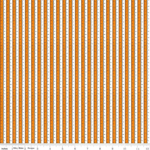Costume Makers's Act II Ruler Stripe Orange Black Half Yard Riley Blake Designs J. Wecker Frisch