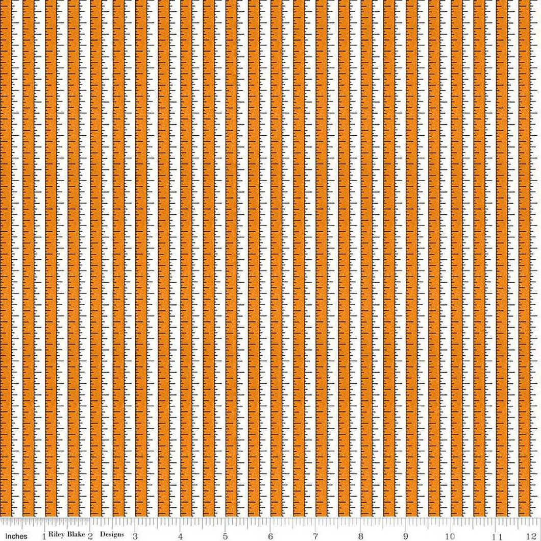 Costume Makers's Act II Ruler Stripe Orange Black Half Yard Riley Blake Designs J. Wecker Frisch
