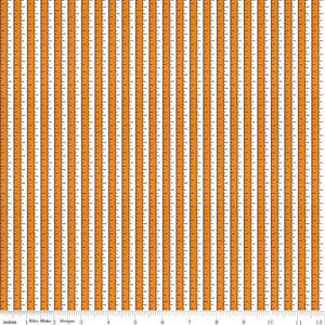 Double Fold Bias Tape 1/2'' Costume Maker's Act II Ruler Stripe Orange Black Halloween Bias Binding