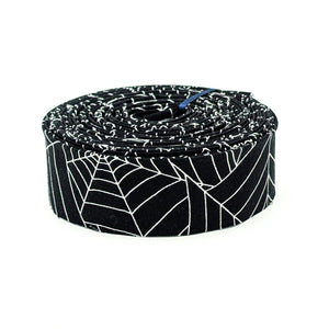 Quilt Binding Costume Maker's Act II Spiderwebs Black White 1 1/4" Single Fold Binding Halloween