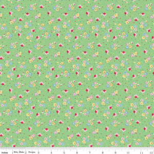 Simple Pleasures Calico Sweet Rose Green Riley Blake Designs Half Yard Sandy Klop of American Jane