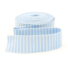 Load image into Gallery viewer, Quilt Binding Light Blue Tone On Tone 1/8&#39;&#39; Stripe 1 1/4&quot; Single Fold Binding
