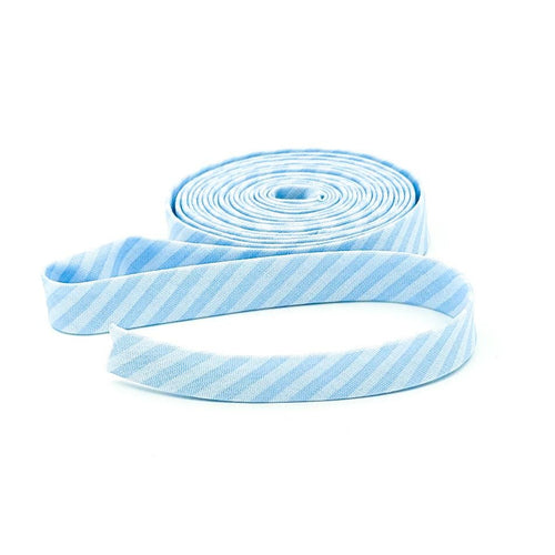 Double Fold Bias Tape Boy Blue Tone On Tone Stripe 1/2