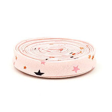 Load image into Gallery viewer, Double Fold Bias Tape 1/2&#39;&#39; Hey Pumpkin Stars Blush Pink Halloween Bias Binding
