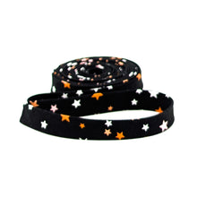 Load image into Gallery viewer, Double Fold Bias Tape 1/2&#39;&#39; Hey Pumpkin Stars Black Blush Pink Halloween Bias Binding
