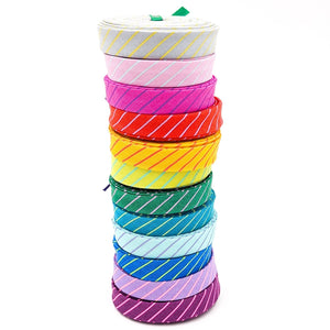 Double Fold Bias Tape 1/2'' True Colors Tiny Stripes BUNDLE Tula Pink Bias Binding 12 Piece Bundle