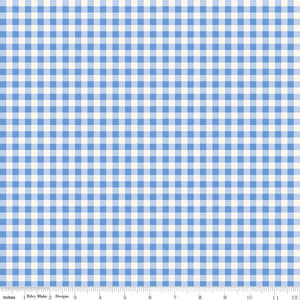 Penelope Gingham Cream Blue Half Yard My Mind's Eye
