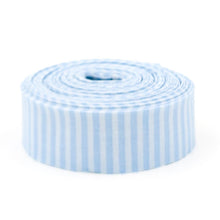Load image into Gallery viewer, Quilt Binding Light Blue Tone On Tone 1/8&#39;&#39; Stripe 1 1/4&quot; Single Fold Binding
