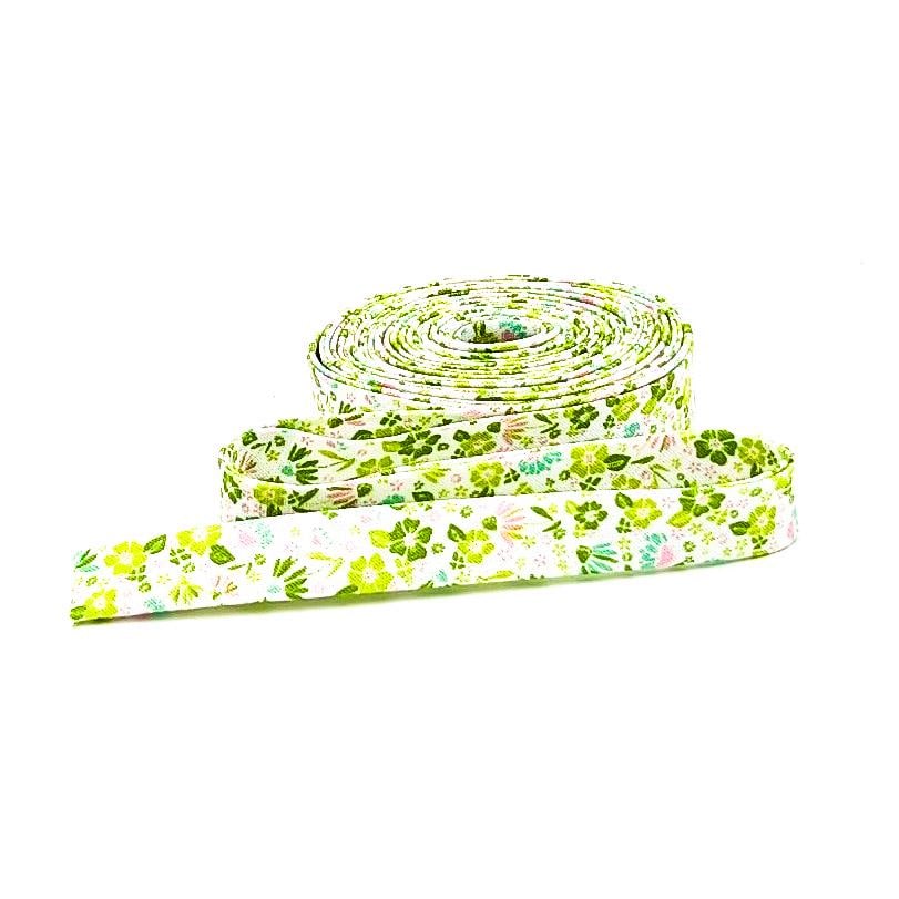 Double Fold 1/2'' Bias Tape Summer Skies Floral Green