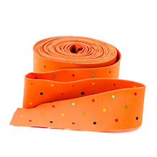 Load image into Gallery viewer, Quilt Binding First Blooms Polka Dots Orange Rainbow 1 1/4" Single Fold Binding Heather Peterson
