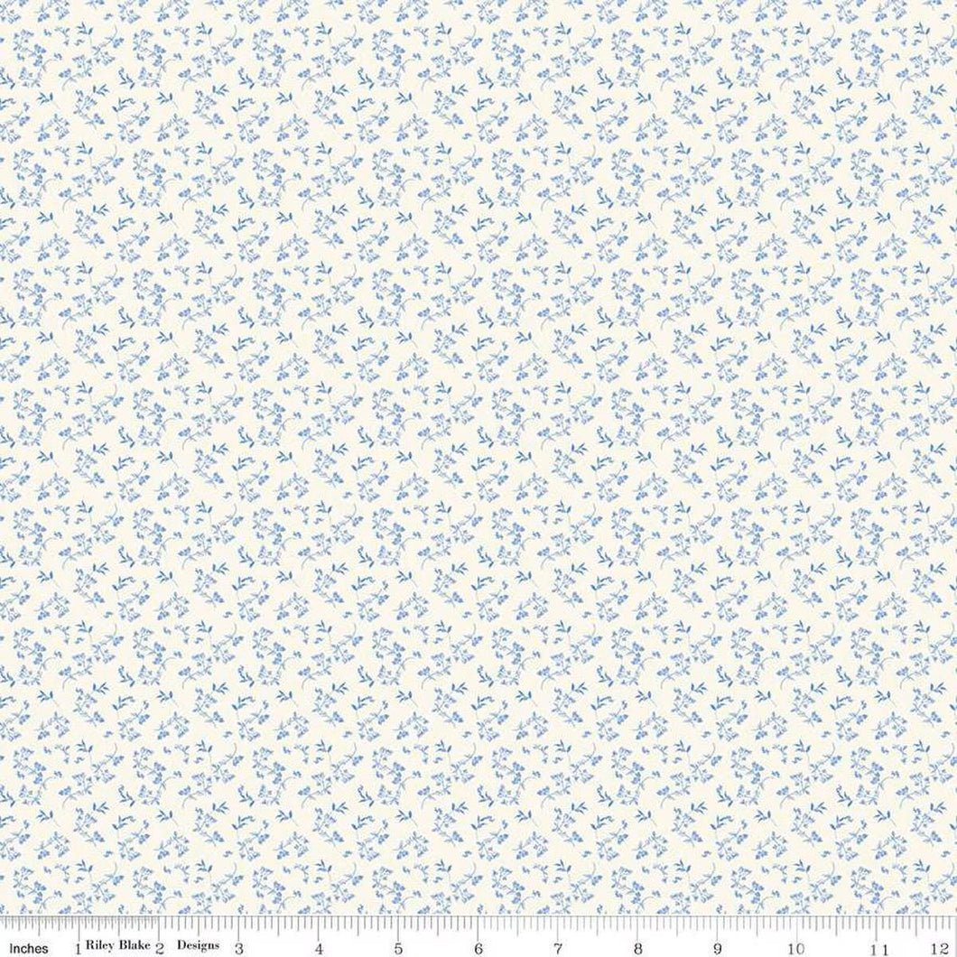 Penelope Cream Blue Half Yard My Mind's Eye