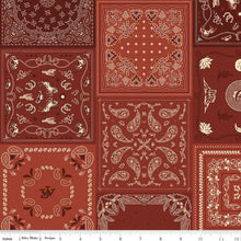 Load image into Gallery viewer, John Wayne American West Bandanas Red Half Yard Riley Blake Designs
