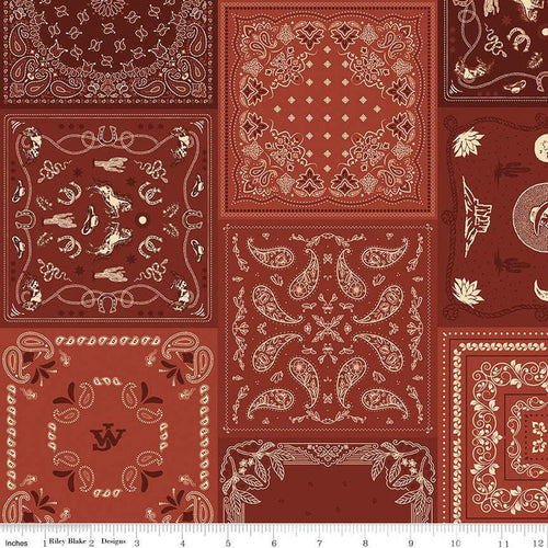 John Wayne American West Bandanas Red Half Yard Riley Blake Designs