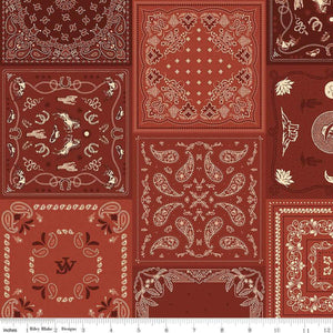 John Wayne American West Bandanas Red Half Yard Riley Blake Designs