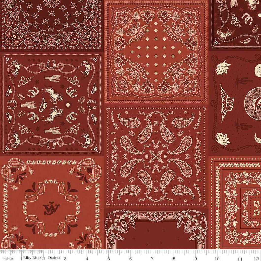 John Wayne American West Bandanas Red Half Yard Riley Blake Designs