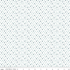 Baby Boy Stars White Fabric Half Yards