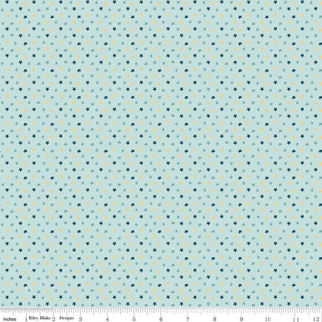 Baby Boy Stars Blue Fabric Half Yards