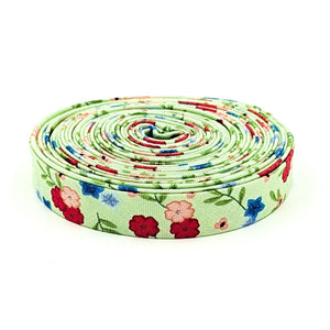 Double Fold 1/2'' Bias Tape Cloudburst Floral Green