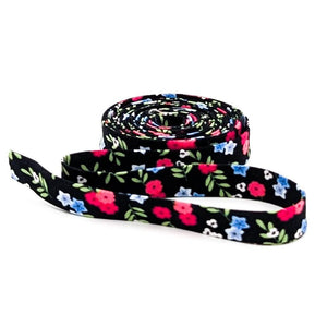 Double Fold 1/2'' Bias Tape Cloudburst Floral Black