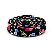 Load image into Gallery viewer, Double Fold 1/2'' Bias Tape Cloudburst Floral Black
