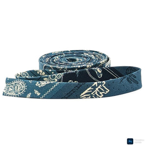 Double Fold Bias Tape Paisley Bandana Print Blue 1/2'' Binding