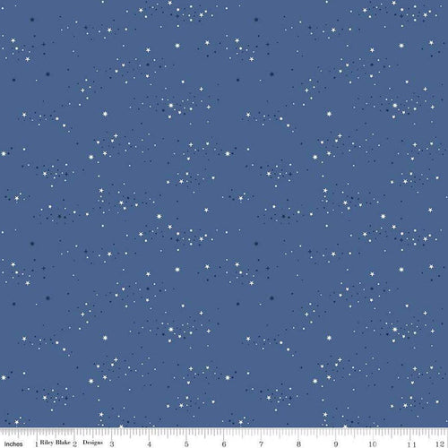 Essence Starlight Denim Blue Half Yard Fabric Riley Blake Designs