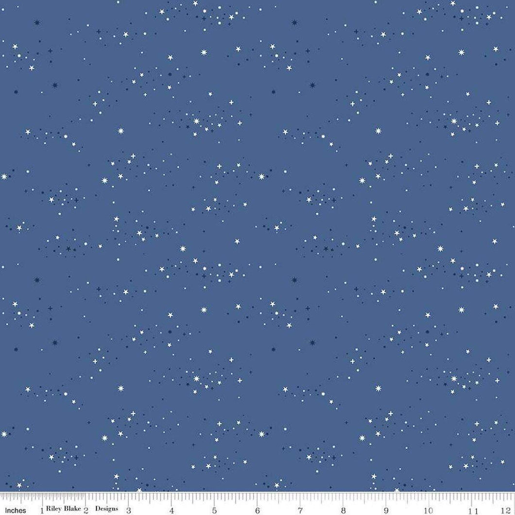 Essence Starlight Denim Blue Half Yard Fabric Riley Blake Designs