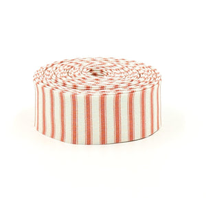 Quilt Binding Ticking Stripe Ivy Reese Coral Cream 1 1/4" Single Fold