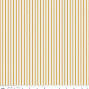 Quilt Binding Ticking Stripe Ivy Reese Golden Yellow Cream 1 1/4" Single Fold