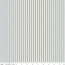 Load image into Gallery viewer, Ivy Reese Ticking Stripe Blue and White Half Yard Fabric
