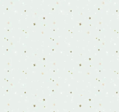 Spin and Twirl Stars Mint Green Fabric Half Yards